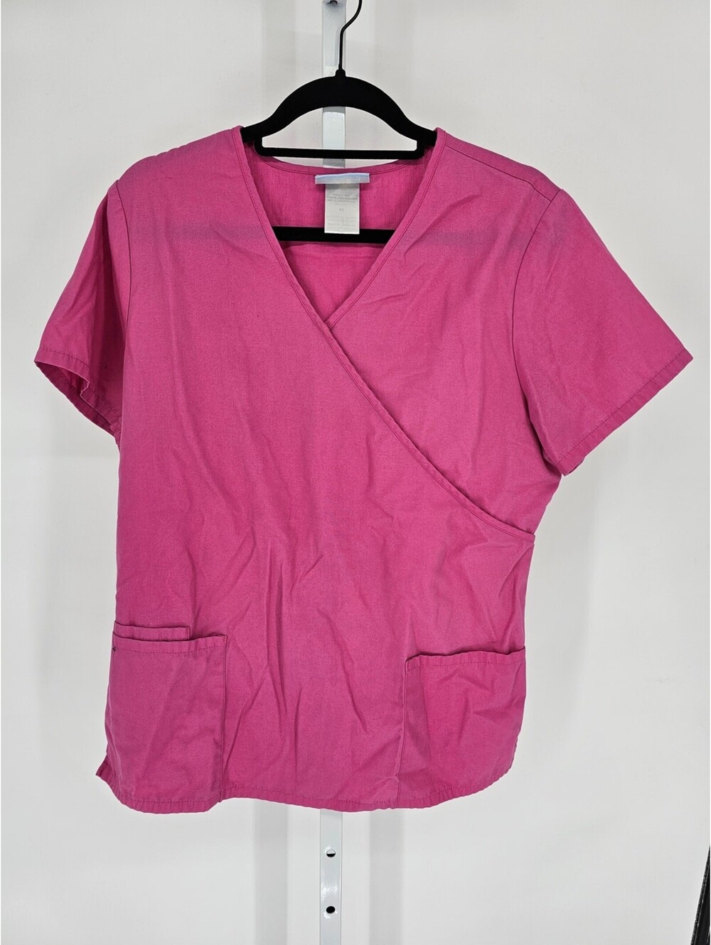 SB Scrubs Womens Sz M Short Sleeve Scrub Top Bright Pink